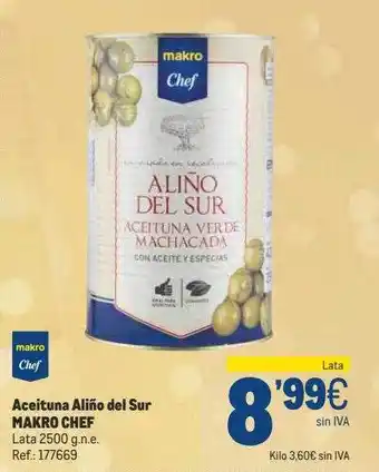 Makro Aceituna aliño del sur makro chef oferta