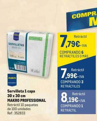 Makro Servilleta 1 capa 30 x 30 cm makro professional oferta