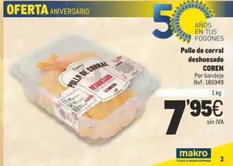 Makro Pollo de corral deshuesado coren oferta