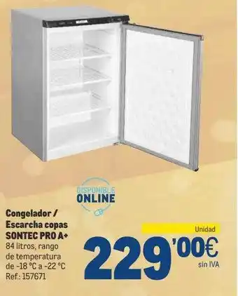 Makro Congelador escarcha copas sontec pro a+ oferta