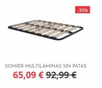 Hogarium -30% somier multiláminas sin patas 65,09 € 92,99 € oferta