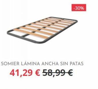 Hogarium -30% somier lámina ancha sin patas 41,29 € 58,99 € oferta