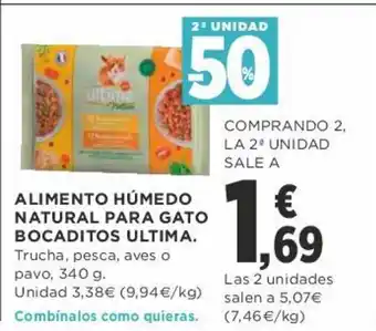 Supercor Ultima Alimento Húmedo Natural Para Gato Bocaditos 340g oferta