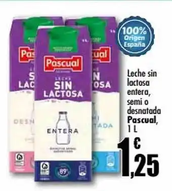 Unide Supermercados Leche sin lactose entera semi o desnatada pascual oferta