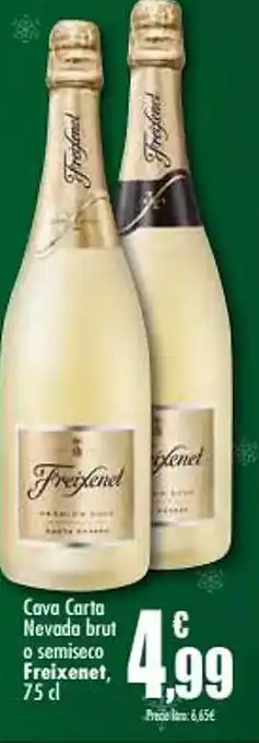 Cava carta nevada brut o semiseco freixenet