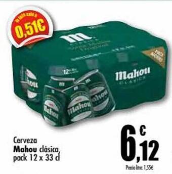 Unide Supermercados Cerveza mahou clásica pack 12 oferta