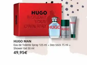 Perfumería Prieto Hugo man eau de toilette spray 125ml + deo stick + shower oferta
