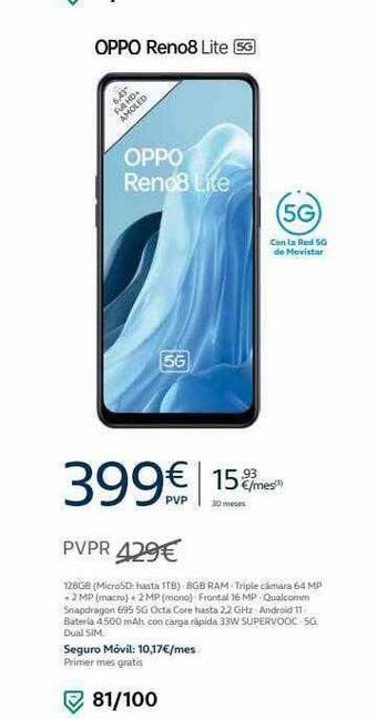 Movistar Oppo reno8 lite 5g oferta