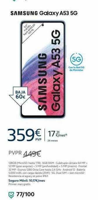 Movistar Samsung galaxy a53 5g oferta