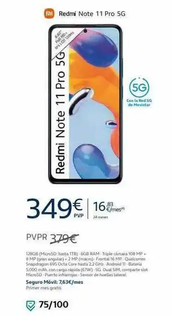 Movistar Redmi note 11 pro 5g oferta