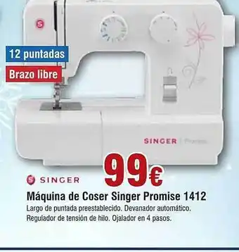 FROIZ Singer máquina de coser singer promise 1412 oferta