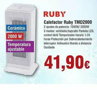 FROIZ Ruby calefactor ruby tmd2000 oferta