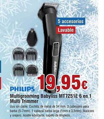 FROIZ Multigrooming babyliss mt7251e 6 en 1 multi trimmer oferta