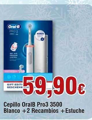 FROIZ Cepillo oralb pro3 3500 blanco + 2 recambios + estuche oferta