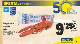 Makro Bogavante cocido msc oferta