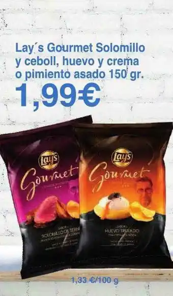 Spar La Palma Lay's gourmet solomillo y ceboll, huevo y crema o pimiento asado oferta