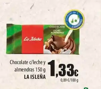 SPAR Lanzarote Chocolate c-leche y almendras la isleña oferta