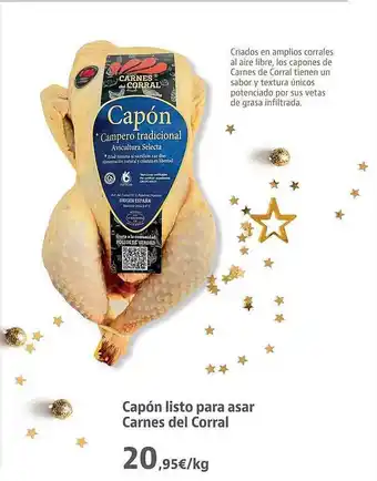 Supermercados Sánchez Romero Capón listo para asar carnes del corral oferta
