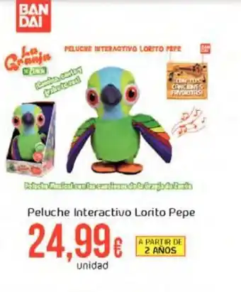 FROIZ Peluche interactivo lorito pepe oferta