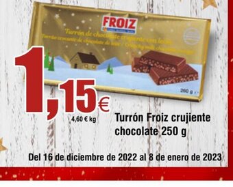 FROIZ Turrón Froiz Crujiente Chocolate 250 g oferta