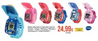FROIZ Reloj educativo patrulla canina chase / skye/ mickey / minnie / spidey y su superequipo / oferta