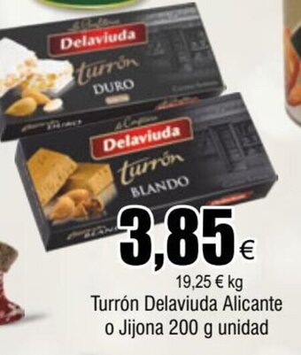FROIZ Turrón Delaviuda Alicante o Jijona 200 g Unidad oferta