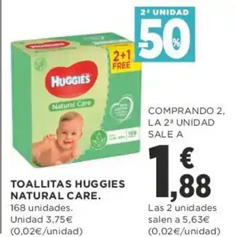 Supercor Huggies Toallitas Natural Care 168 unidades oferta