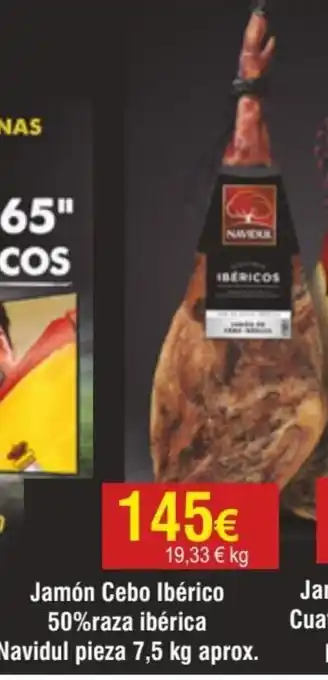 FROIZ Jamón Cebo Ibérico 50% Raza Ibérica Navidul pieza oferta