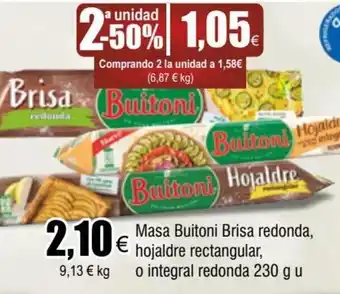 FROIZ Masa Buitoni Brisa Redonda Hojaldre Rectangular o Integral Redonda 230 g u oferta