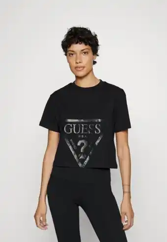 Zalando Adele crop - camiseta estampada - jet black oferta