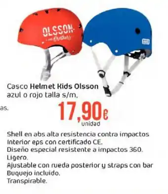 FROIZ Casco helmet kids olsson azul o rojo talla s/m oferta