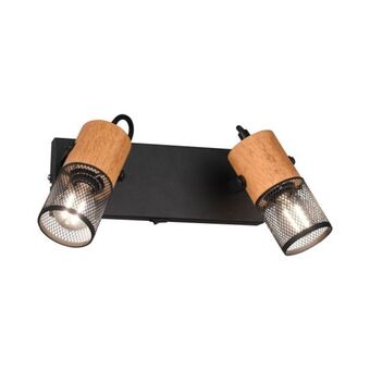 Lúzete Foco 2 luces metal negro e14 miller oferta