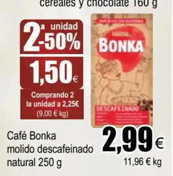 FROIZ Café Bonka Molido Descafeinado Natural 250g oferta