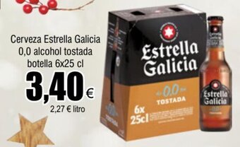 FROIZ Cerveza Estrella Galicia 0.0 Alcohol Tostada Botella 6x25cl oferta