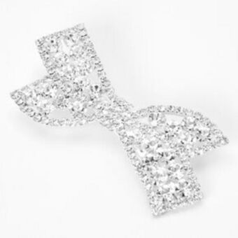 Claire's Silver rhinestone bow hair clip oferta