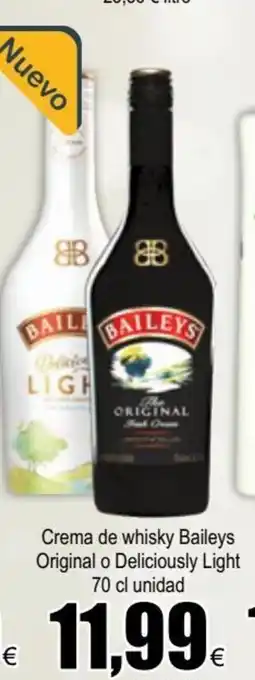 FROIZ Crema de Whisky Baileys Original o Delicously Light 70cl Unidad oferta
