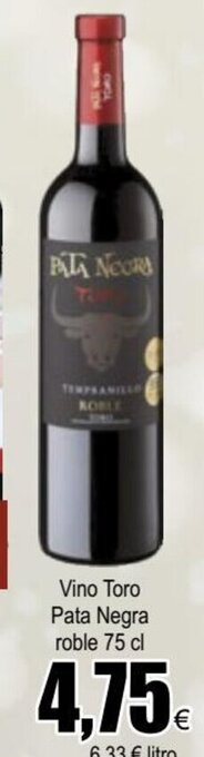 FROIZ Vino Toro Pata Negra Roble 75cl oferta