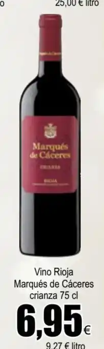 FROIZ Vino Rioja Marqués De Cáceres Crianza 75cl oferta