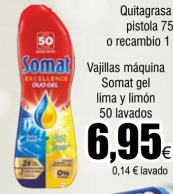 FROIZ Vajillas Máquina Somat Gel Lima Y Limón 50 Lavados oferta