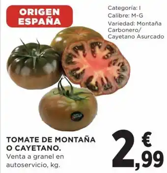 Hipercor Tomate de montaña o cayetano oferta