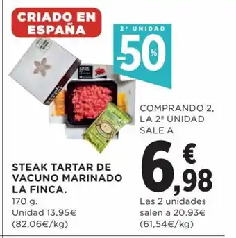 Hipercor Steak Tartar de Vacuno Marinado La Finca oferta