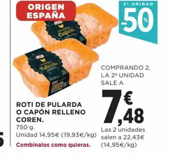 Hipercor Roti de Pularda o Capón Relleno Coren oferta