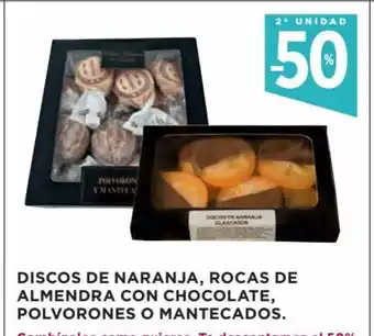 Hipercor Discos de Naranja, Rocas de Almendra Con Chocolate, Polvorones o Mantecados oferta