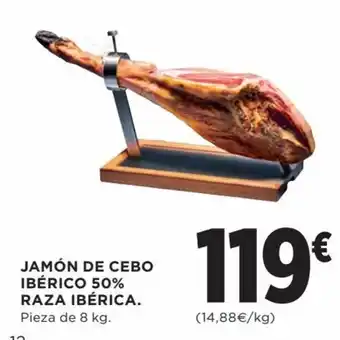 Hipercor Jamvn de Cebo Ibérico 50% Raza Ibérica oferta