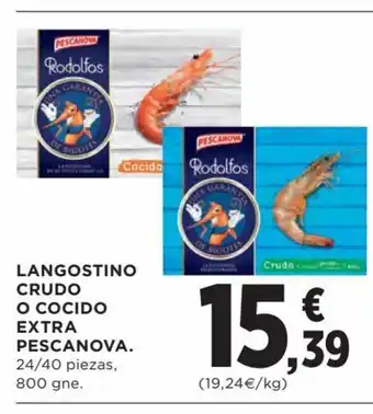 Hipercor Langostino Crudo o Cocido Extra Pescanova oferta