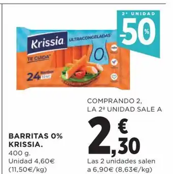 Hipercor Barritas 0% Krissia oferta