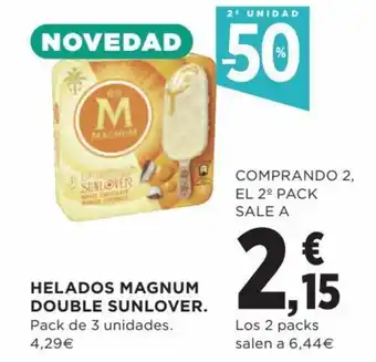 Hipercor Helados Magnum Double Sunlover oferta