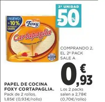 Supercor Foxy Cortapaglia Papel de Cocino 2 rollos oferta