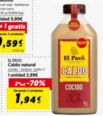 Hiper Usera El Pavo Caldo Natural oferta