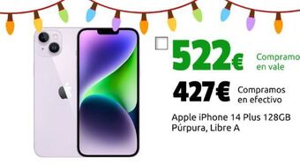 CeX Apple iphone 14 plus 128gb púrpura, libre a oferta